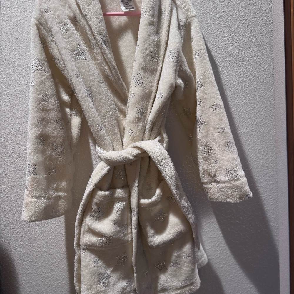 Cozy White Robe with Silver Accents